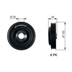 Skriemulys, alkūninis velenas GATES TVD1105