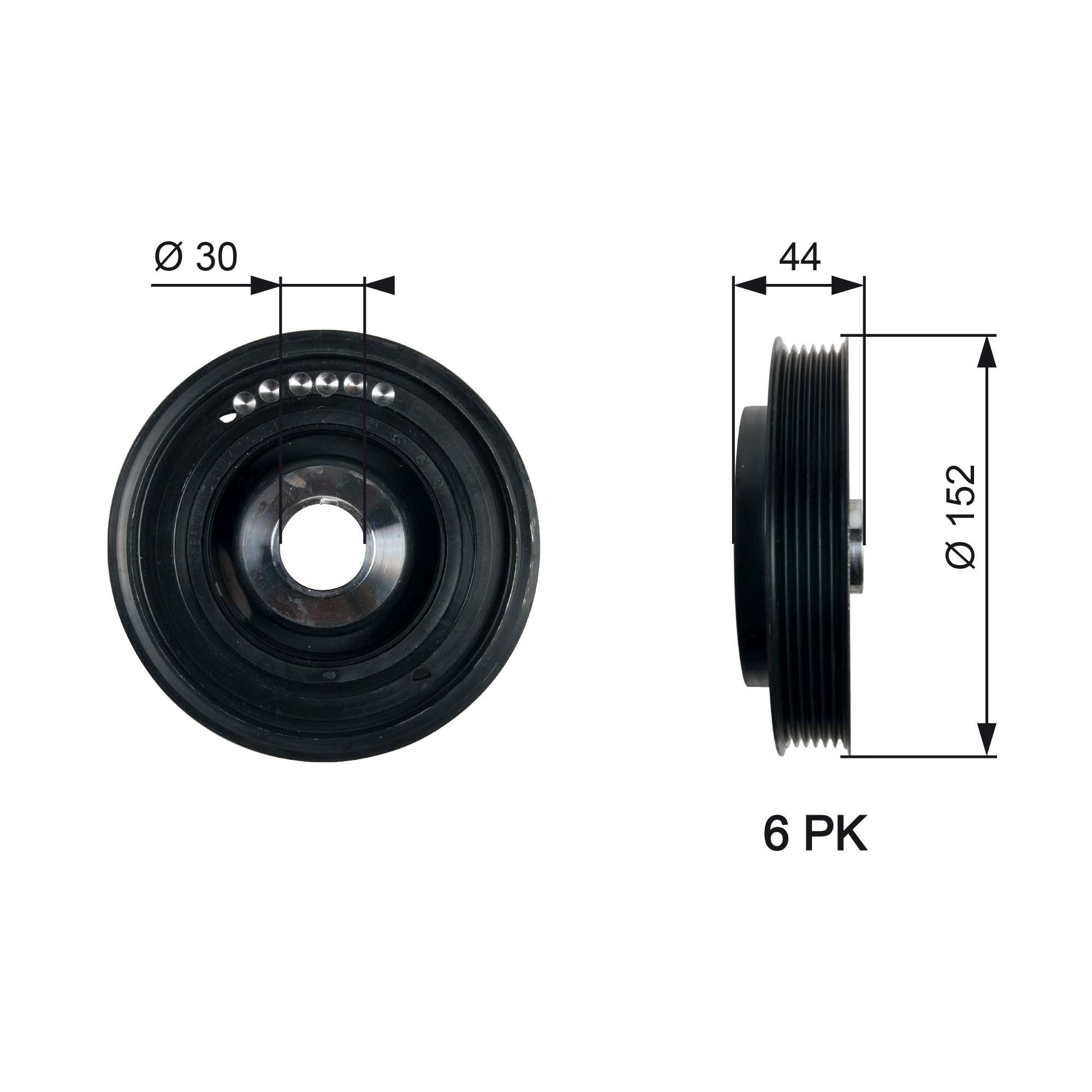 Skriemulys, alkūninis velenas GATES TVD1105