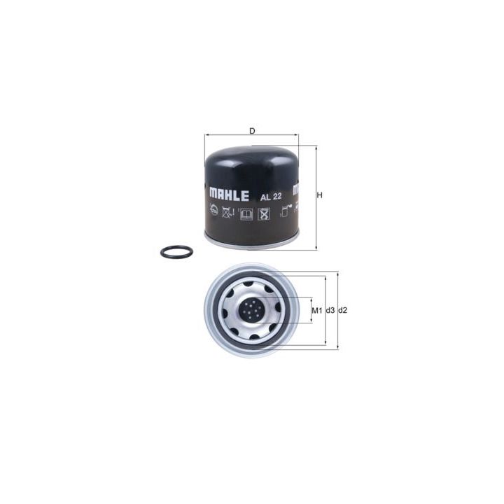 Oro džiovintuvo kasetė, suspausto oro sistema KNECHT AL 22