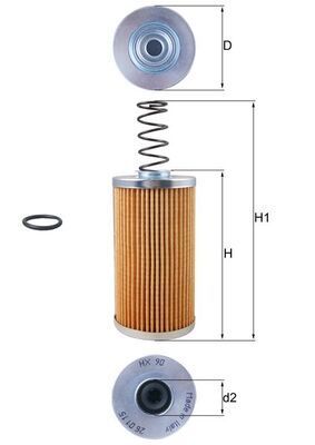 Filtras, hidraulinė sistema KNECHT HX 90D