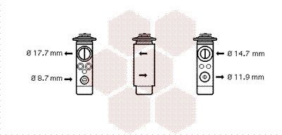 Išsiplėtimo vožtuvas, oro kondicionavimas VAN WEZEL 01001024