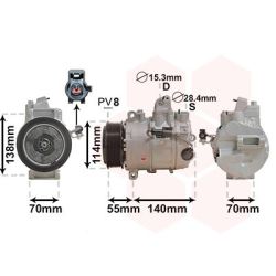 Kompresorius, oro kondicionierius VAN WEZEL 0200K187