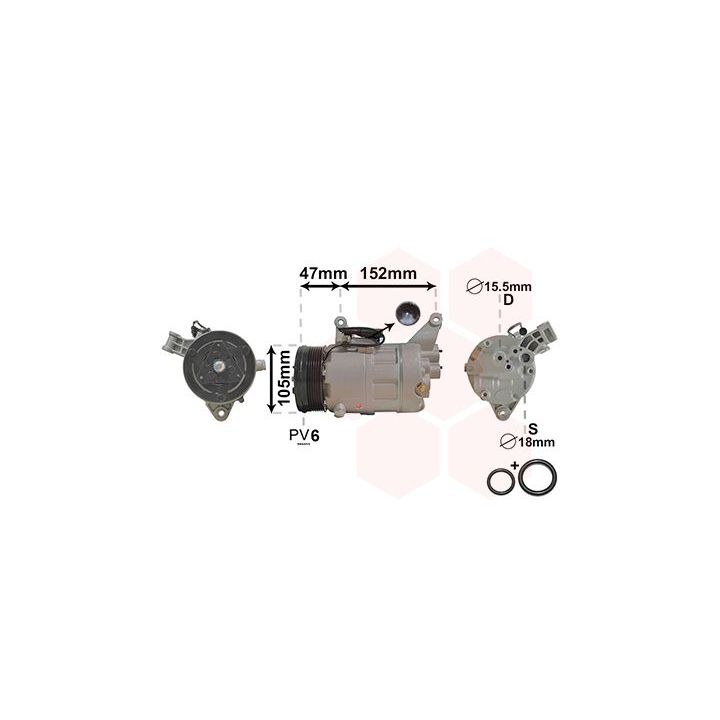 Kompresorius, oro kondicionierius VAN WEZEL 0600K076