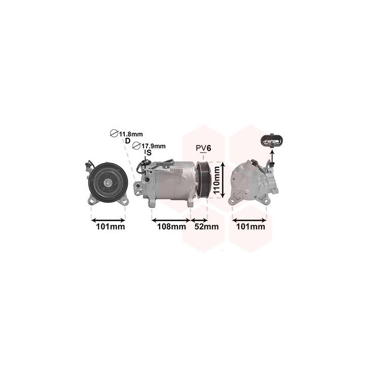 Kompresorius, oro kondicionierius VAN WEZEL 0600K566