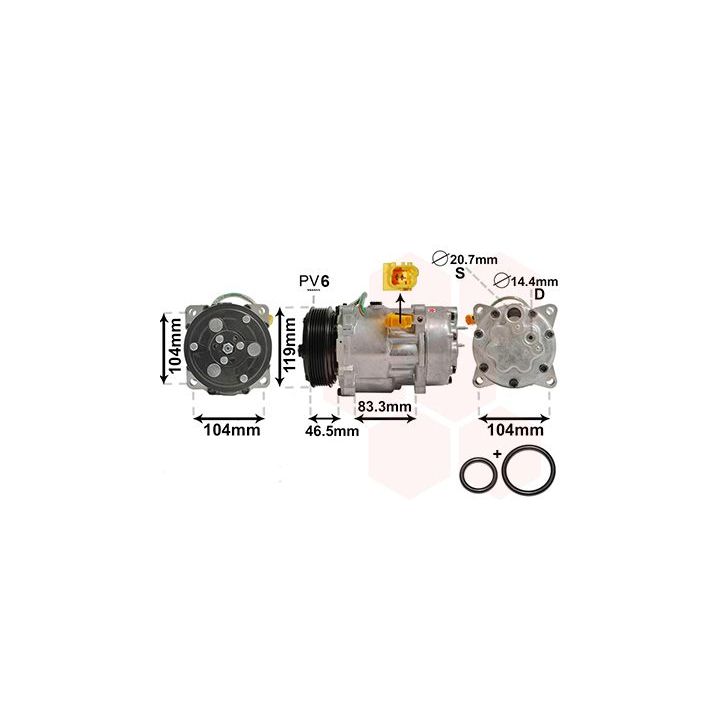 Kompresorius, oro kondicionierius VAN WEZEL 0900K201