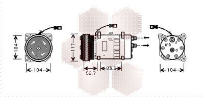 Kompresorius, oro kondicionierius VAN WEZEL 0900K222