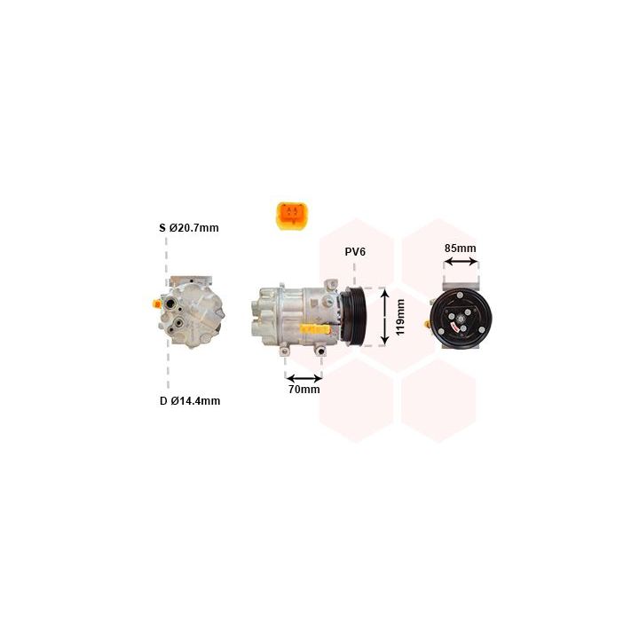 Kompresorius, oro kondicionierius VAN WEZEL 0900K253