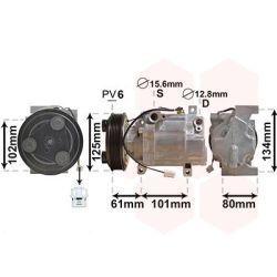 Kompresorius, oro kondicionierius VAN WEZEL 2700K207