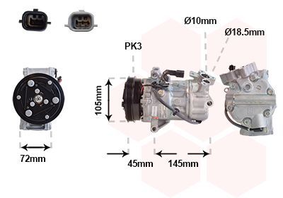 Kompresorius, oro kondicionierius VAN WEZEL 4301K713