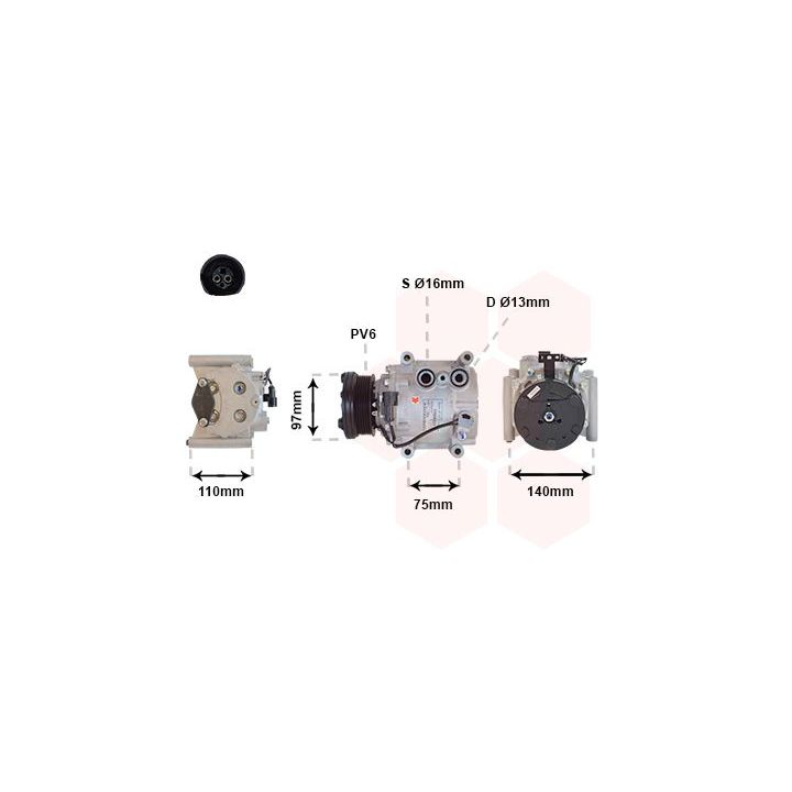 Kompresorius, oro kondicionierius VAN WEZEL 7700K025