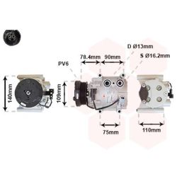 Kompresorius, oro kondicionierius VAN WEZEL 7700K034