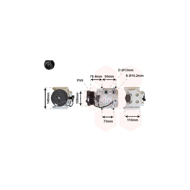 Kompresorius, oro kondicionierius VAN WEZEL 7700K034