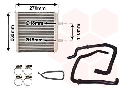 šilumokaitis, salono šildymas VAN WEZEL 28016700