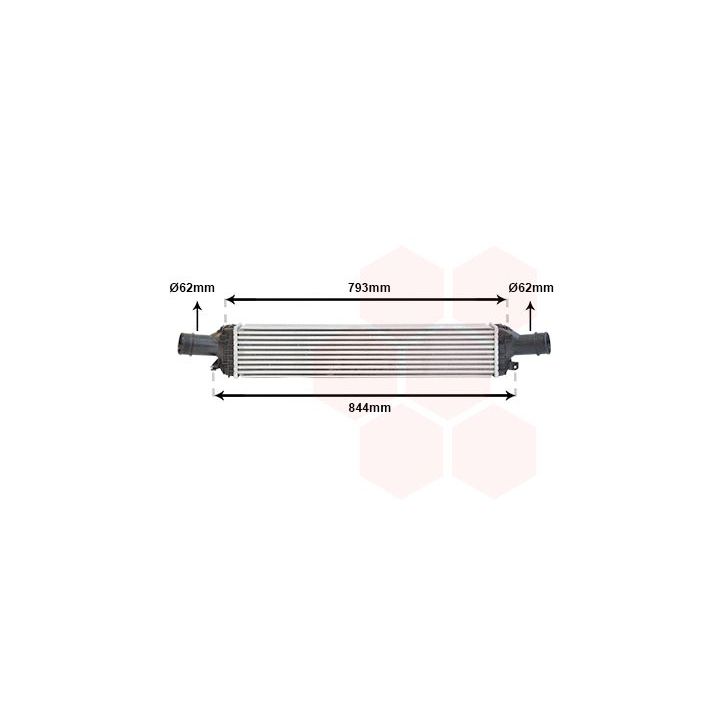 Tarpinis suslėgto oro aušintuvas, kompresorius VAN WEZEL 03004319
