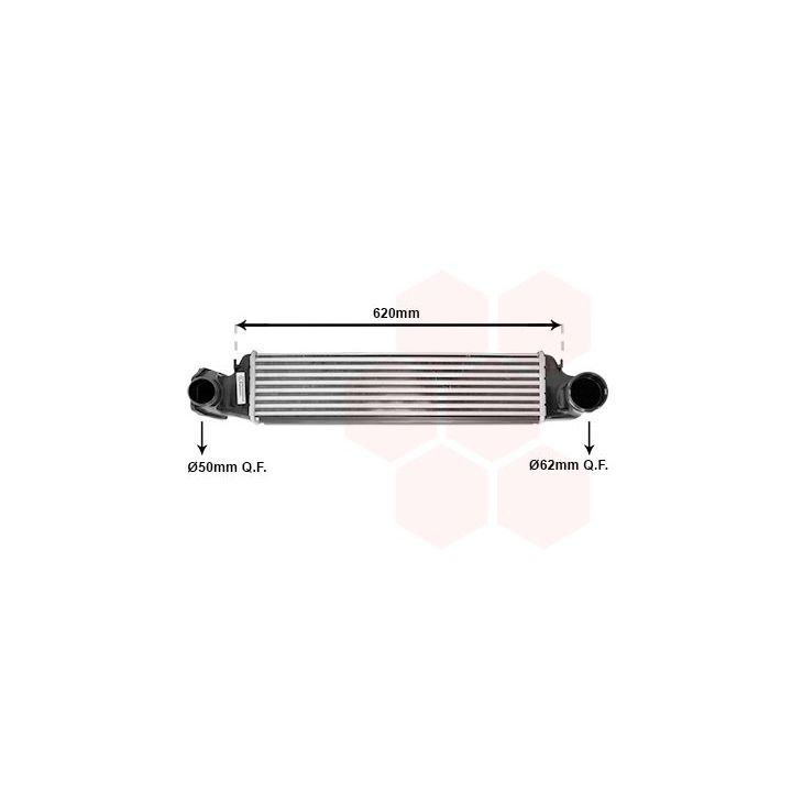 Tarpinis suslėgto oro aušintuvas, kompresorius VAN WEZEL 06004282