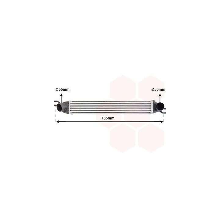 Tarpinis suslėgto oro aušintuvas, kompresorius VAN WEZEL 06004340