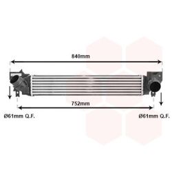 Tarpinis suslėgto oro aušintuvas, kompresorius VAN WEZEL 06014700