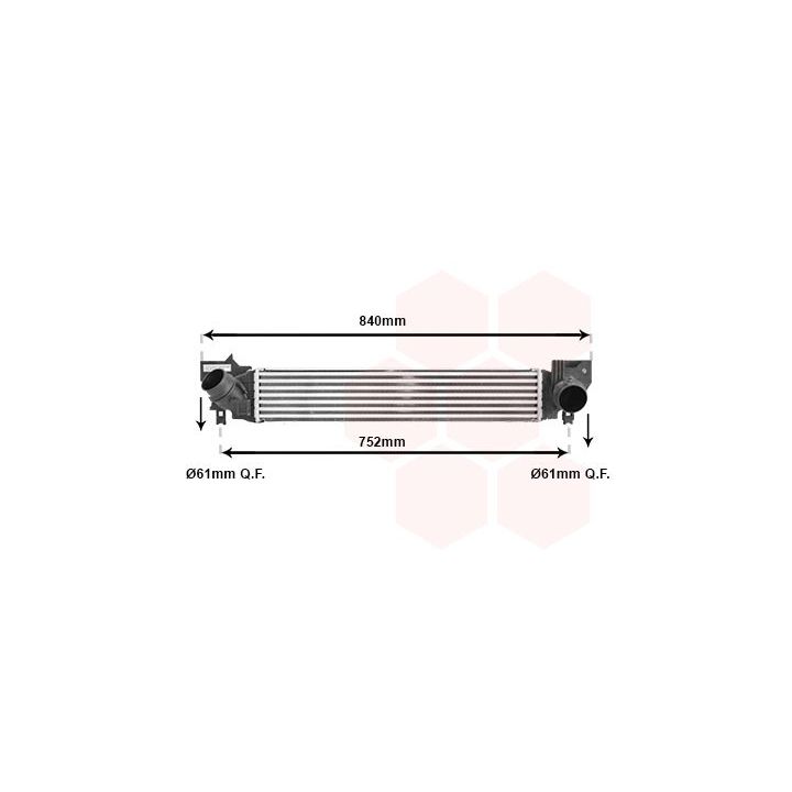 Tarpinis suslėgto oro aušintuvas, kompresorius VAN WEZEL 06014700