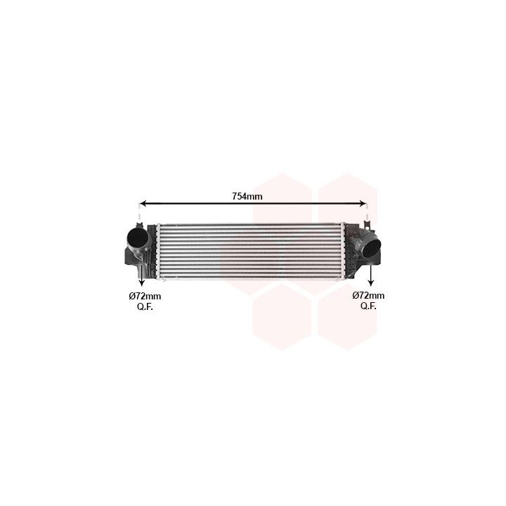 Tarpinis suslėgto oro aušintuvas, kompresorius VAN WEZEL 06014703