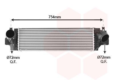 Tarpinis suslėgto oro aušintuvas, kompresorius VAN WEZEL 06014703