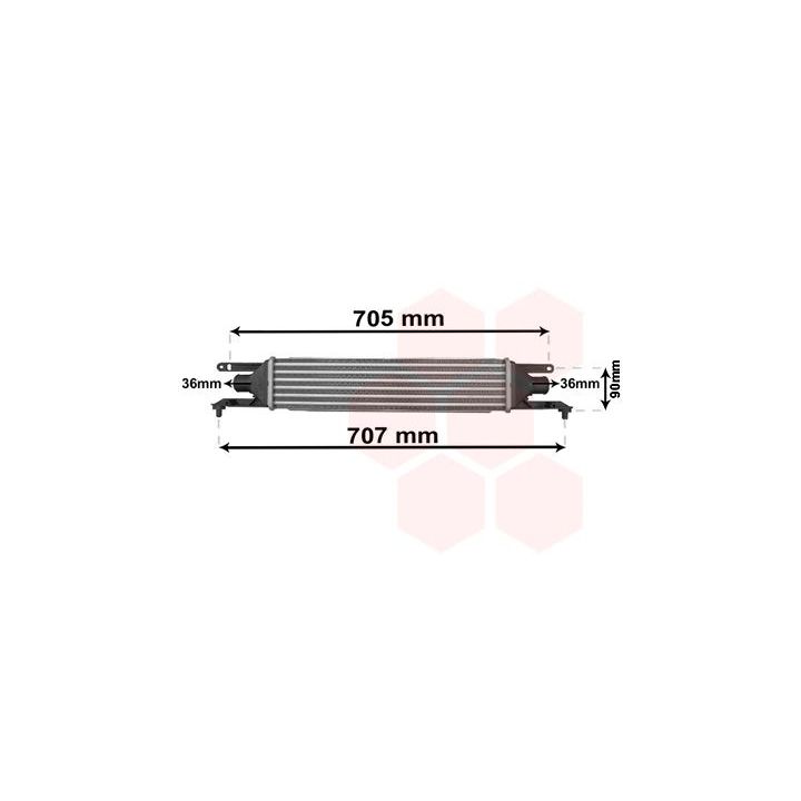 Tarpinis suslėgto oro aušintuvas, kompresorius VAN WEZEL 17004319