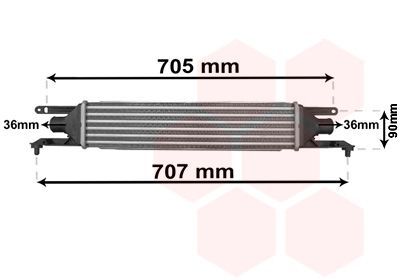 Tarpinis suslėgto oro aušintuvas, kompresorius VAN WEZEL 17004319