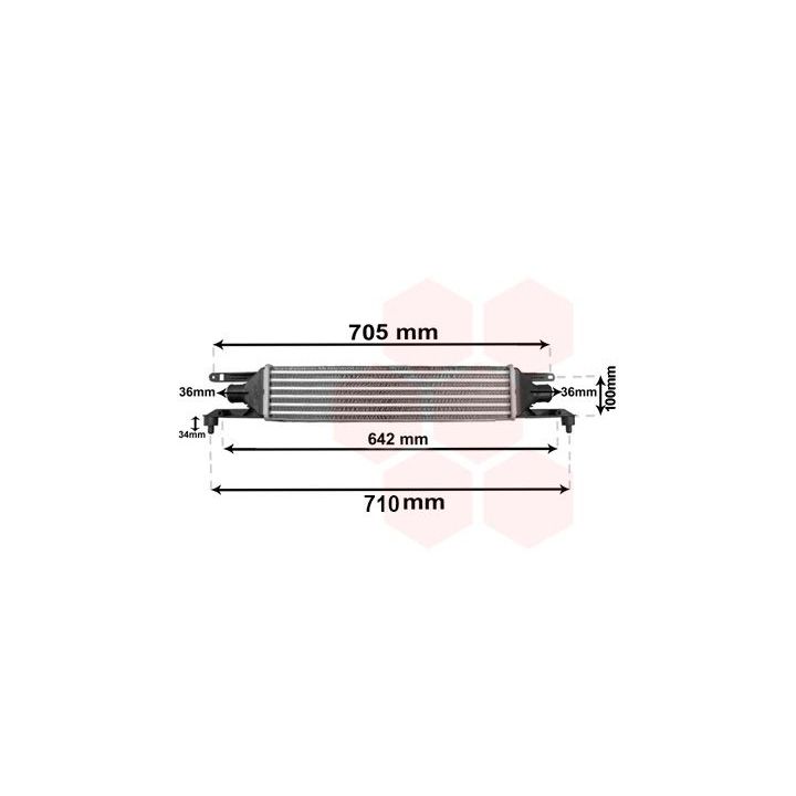 Tarpinis suslėgto oro aušintuvas, kompresorius VAN WEZEL 17004320