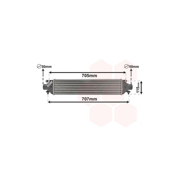 Tarpinis suslėgto oro aušintuvas, kompresorius VAN WEZEL 17004321