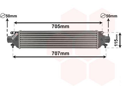 Tarpinis suslėgto oro aušintuvas, kompresorius VAN WEZEL 17004321