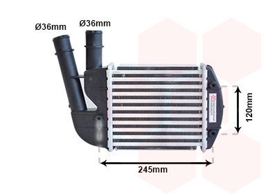 Tarpinis suslėgto oro aušintuvas, kompresorius VAN WEZEL 17004340