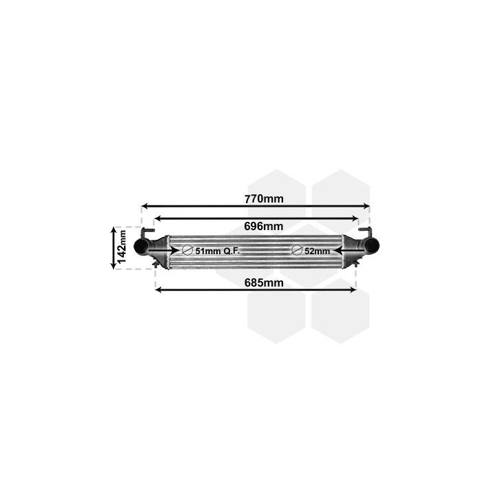 Tarpinis suslėgto oro aušintuvas, kompresorius VAN WEZEL 17014702