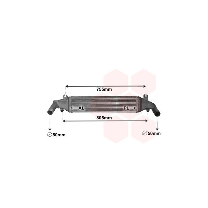 Tarpinis suslėgto oro aušintuvas, kompresorius VAN WEZEL 27004267