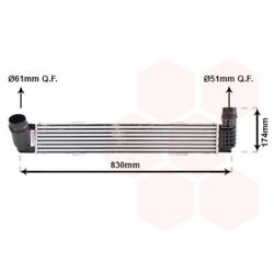 Tarpinis suslėgto oro aušintuvas, kompresorius VAN WEZEL 43004413