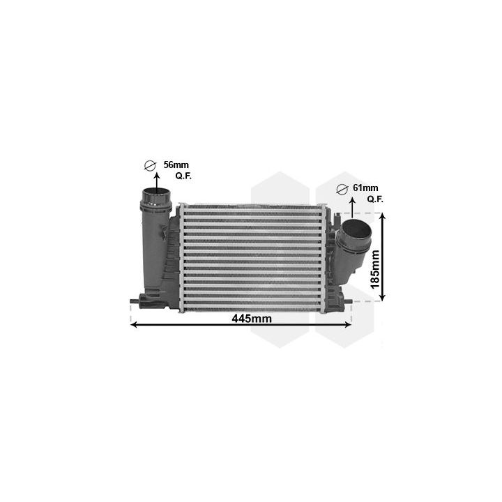 Tarpinis suslėgto oro aušintuvas, kompresorius VAN WEZEL 43014701