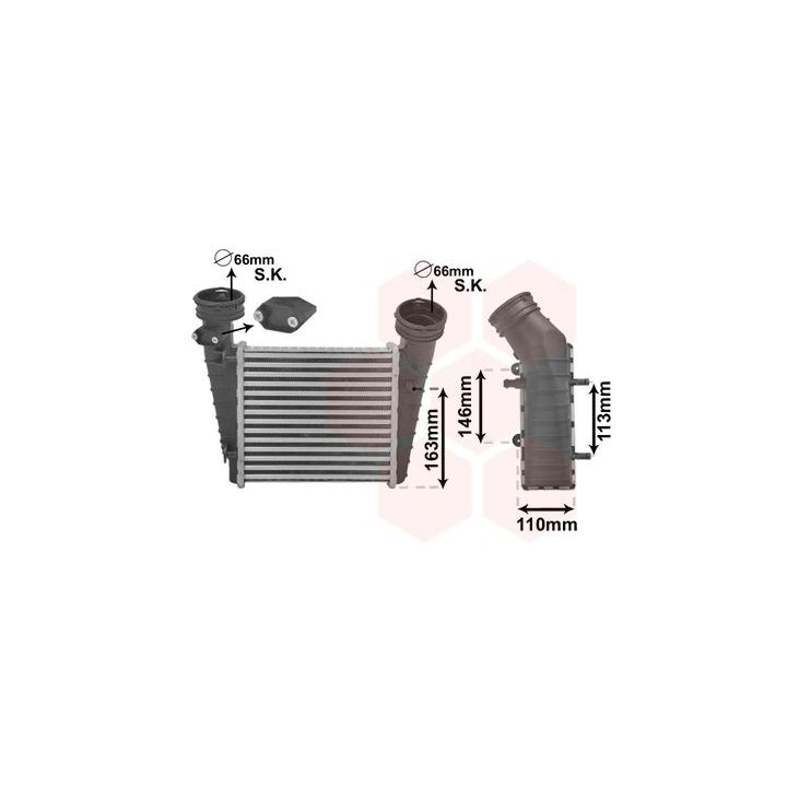 Tarpinis suslėgto oro aušintuvas, kompresorius VAN WEZEL 58004238