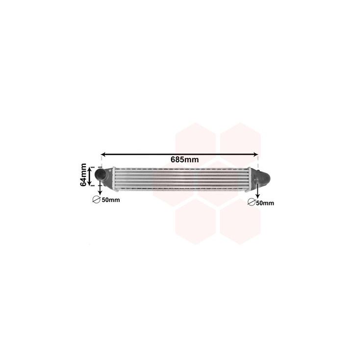 Tarpinis suslėgto oro aušintuvas, kompresorius VAN WEZEL 58004248