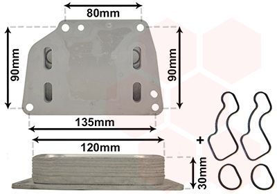 Alyvos aušintuvas, variklio alyva VAN WEZEL 17013705
