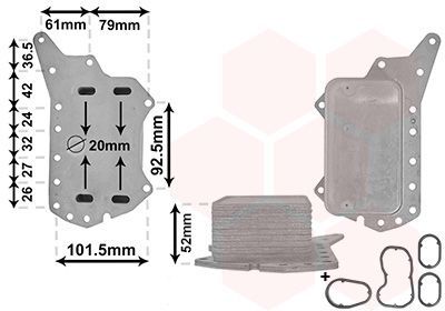 Alyvos aušintuvas, variklio alyva VAN WEZEL 33003638