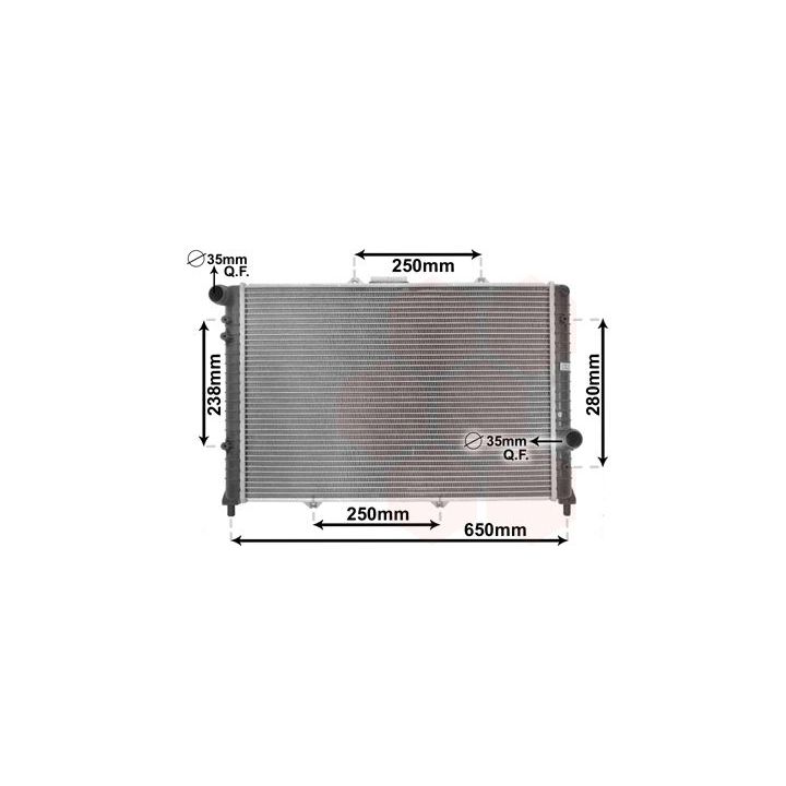 Radiatorius, variklio aušinimas VAN WEZEL 01002091