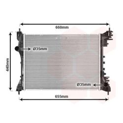 Radiatorius, variklio aušinimas VAN WEZEL 01002117