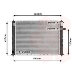 Radiatorius, variklio aušinimas VAN WEZEL 02002111