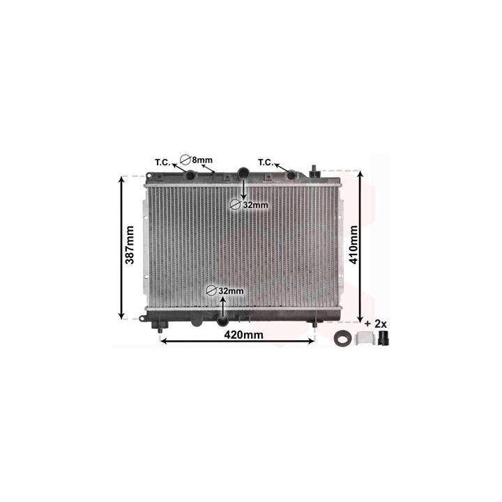 Radiatorius, variklio aušinimas VAN WEZEL 02002153