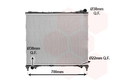 Radiatorius, variklio aušinimas VAN WEZEL 02012708