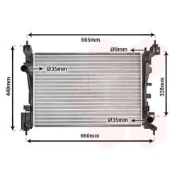 Radiatorius, variklio aušinimas VAN WEZEL 09002261