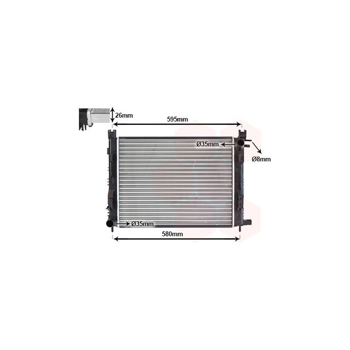Radiatorius, variklio aušinimas VAN WEZEL 15012008