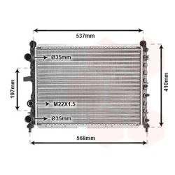 Radiatorius, variklio aušinimas VAN WEZEL 17002109