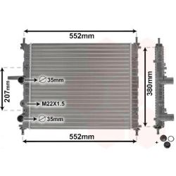 Radiatorius, variklio aušinimas VAN WEZEL 17002182