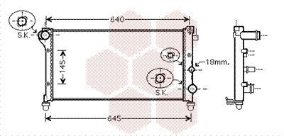 Radiatorius, variklio aušinimas VAN WEZEL 17002362