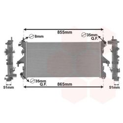Radiatorius, variklio aušinimas VAN WEZEL 17002399