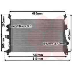 Radiatorius, variklio aušinimas VAN WEZEL 17012701